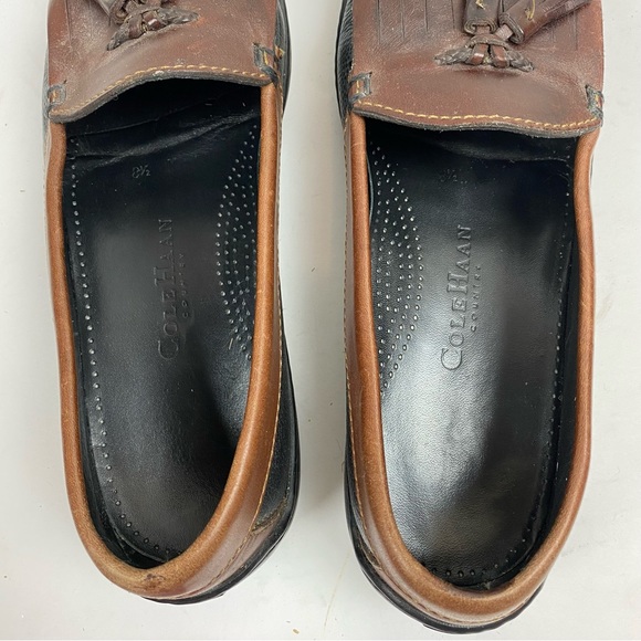 Cole Haan Black Brown Keltie Country Loafers Slip-on Leather Tassel Men’s 8.5 - Picture 7 of 9